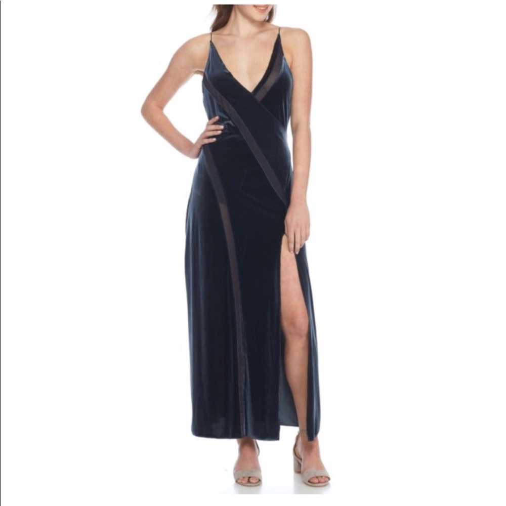 Freepeople Velvet Spliced Maxi Dress Sz M